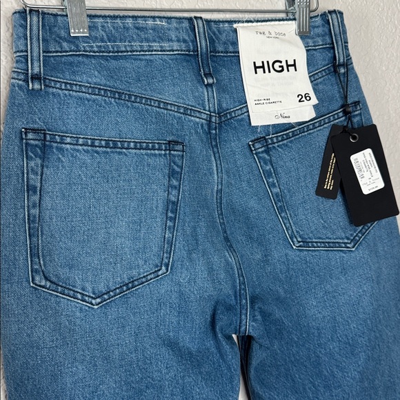 NWT Rag & Bone Nina High Rise Ankle Cigarette Poppy Medium Wash Jeans 26 Button - Picture 4 of 6